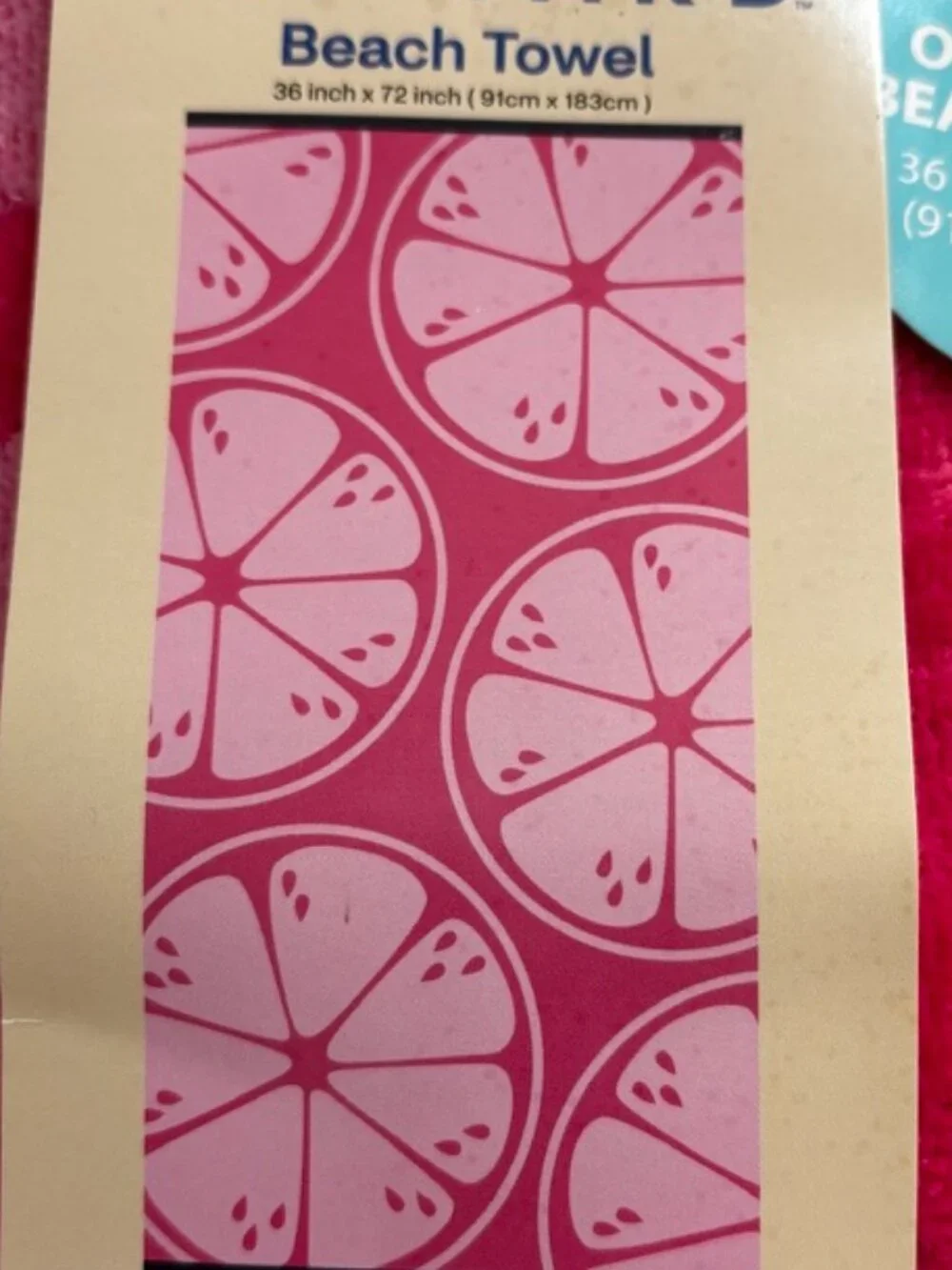 NWT Joyward Oversized Pink Citrus Beach Towel 36 x 72